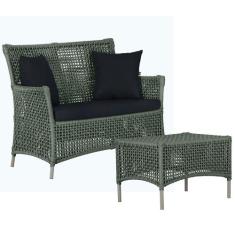 1 Sofá Área e Mesa Igapó Alumínio Pintura Fendi Corda Náutica Estofado