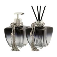 Kit 02 Vidros Estrela Degrade Preto 280ml Sabonete e Difusor Aromatiza