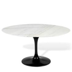 Mesa Saarinen Oval Espírito Santo 180x100cm - Base Preta - mgsaarinen