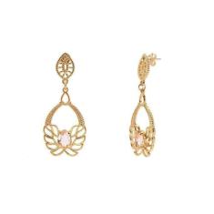 Brinco De Pedra Cristal Gota Amarela Folheado A Ouro 18K - Milena Jóia