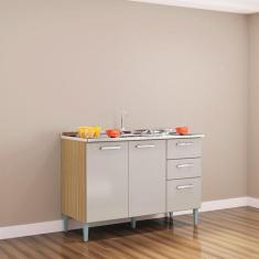 Balcão de Pia Ambiente Lavinia Damasco Off White - Poquema - Poquema I