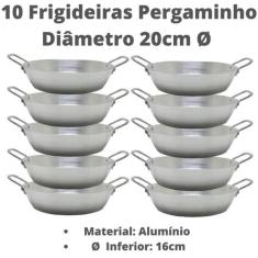 Conjunto 10 Frigideiras Pergaminho 20 Cm Com Alças Alumínio - udbras