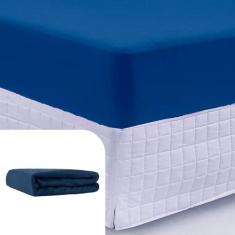 Lençol Elástico Malha 1 Peça Malha 100% Algodão Azul Marinho - Bella E