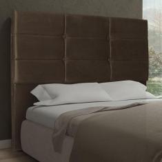 Cabeceira Casal 1,40m Toquio Suede Marrom Dal Poz Estofados