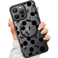 SEXYMOM Capa magnética para iPhone 15 Pro - compatível com carregamento sem fio, capa militar testada contra quedas, lindo design floral para mulheres e meninas, capa de telefone fosca translúcida de