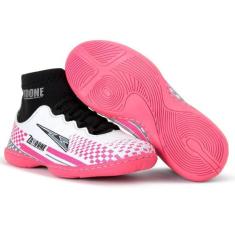Chuteira Zayoone futsal solado liso, Rosa, 35