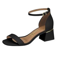 Sandália Casual, Vizzano, Feminino, Preto, 34