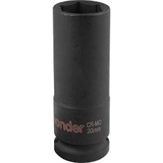 Soquete Sextavado de Impacto Longo Encaixe 1/2" 20mm Aço Cromo - Vonder