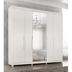 Guarda Roupa Casal Valencia 6 Pts 6gav C/Esp Com Pés Branco