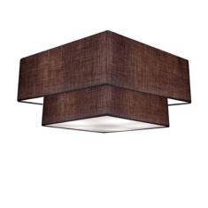 Plafon Duplo Quadrado Md-3022 Cúpula Em Tecido 25/50x35cm Caf