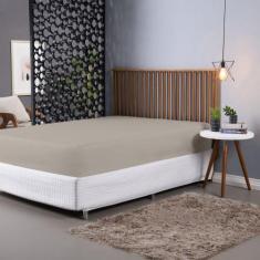 Lençol Casal Avulso com Elástico Percal 200 Fios Palha - Casa Fernando