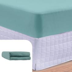 Lençol Elástico Menta Malha 100% Algodão Fio 30/1 Penteado - Bella Enx