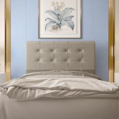 Cabeceira Casal 1,40m Atenas Suede Bege Dal Poz Estofados