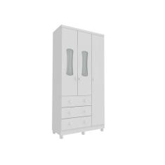 Guarda Roupa Infantil Luna Moveis Peroba 03 portas MDF, Branco