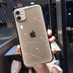Capa de telefone transparente candy color glitter para iphone 13 11 12 pro 12 mini x xr xs max se 2020 7 8 plus 6 6s capa de silicone macio, b, para iphone 12 pro