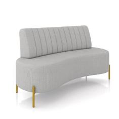Sofá 2 Lugares Living 160cm Pé Ferro Dourado Maraú Linho K01 - D'rossi