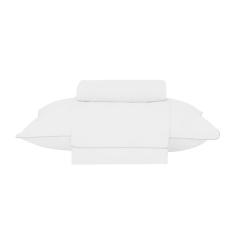 Jogo De Cama Solteiro 180 Fios Algodão Buddemeyer Branco