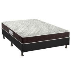 Cama Box Casal: Colchão Espuma Probel D33 Advanced + Base CRC Suede Bl