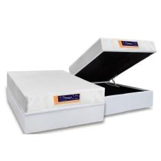 Conjunto Box Baú Casal: Colchão Espuma Castor Vitagel Visco Gel + Base CRC Courano White (138x188)