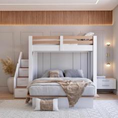 Beliche Casal Family Star Plus Casatema Branco/Amadeirado Montana Perf