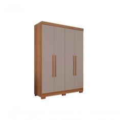Guarda Roupa Solteiro Recife 4 Portas 2 Gavetas MDP Cinamomo-off White Sallêto Móveis