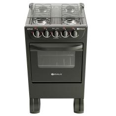 Fogão de Piso 4 Bocas a Gás Braslar Sirius Mesa Inox Acendimento Manual Preto com Forno Easy-Clean
