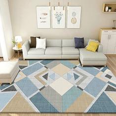 jia cool Carpete, marroquino, boêmio, fácil limpeza, para quarto, cozinha, sala de estar, tapete de área que não cai, geometria 80 x 119 cm