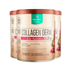 Kit 3 Collagen Derm Hialurônico Cranberry com Morango Nutrify 330g