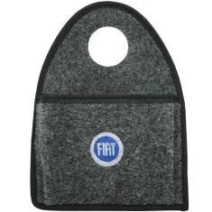 Lixeira Lixinho Automotiva Carro Carpete Logo Bordado Fiat Azul para C