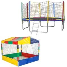 Cama Elástica Pula Pula 3,05m Resistente Piscina de Bolinhas 1,50m Nac