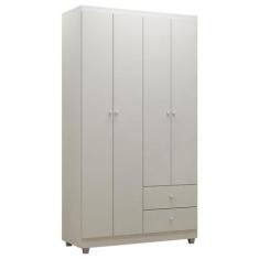 Guarda Roupa Infantil Louise 4 Portas Branco Brilho - AJL - AJL Móveis