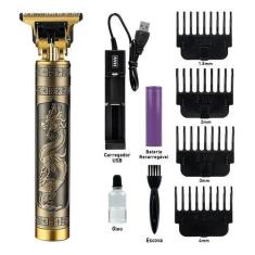 Máquina De Cortar Cabelo Acabamento Barbear Dragão Cor Dourado - LUKTO