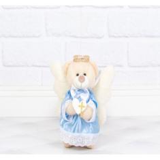 URSO ANJO PELUCIA 15 cm - PARA BATIZADO E CASAMENTO - CKD CONFECCOES, 