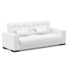 Sofá Cama 02 Lugares Lisboa material sintético - D'Rossi Cor Branco - 