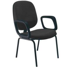 Cadeira com Braços Diretor para Escritório Linha Uno Preto