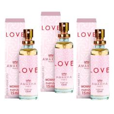 Kit 3 Perfume Feminino Love Amakha Paris Bolsa Bolso