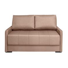 Sofá-Cama Casal 2 Lugares Isis Veludo Marrom Claro - Keva