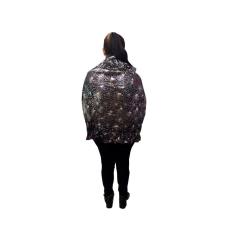 Capa Infantil Metalizada Fantasia Halloween Festa Noite Terror Estampa Bruxa Caveira Cosplay Bruxo Vampiro Sexta Feira13