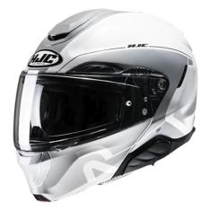 Capacete Hjc Rpha 91 Combust Branco E Chumbo 56 F016