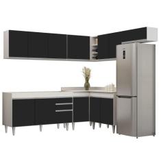 Armário de Cozinha Modulado de Canto 7 Peças CP22 Balcão sem Tampo Bra