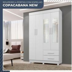 Guarda Roupa Copacabana New 4 Portas 2 Gavetas com Espelho Benetil Móv