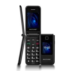 Celular Multi 2G Flip Vita Duo Dual Chip Bluetooth Radio FM Preto Mult