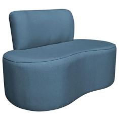 Sofá Curvo 2 Lugares Orgânico Escritório Recepção Sala Amsterdã 130cm 