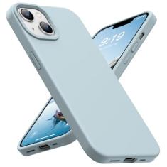 Capa OuXul para iPhone 14, iPhone 13, à prova de choque, de silicone líquido, capa protetora para celular com forro de microfibra macio antiarranhões, capa ultrafina com proteção contra quedas de 6,1