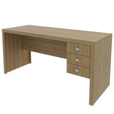 Mesa Para Escritório 155Cm Com 3 Gavetas 4113 Tecno Mobili - Amêndoa