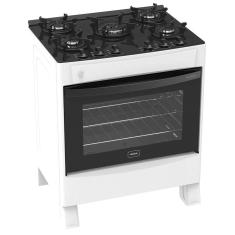 Fogão 5 Bocas Branco Iris Glass com Forno 94 L Vidro Temperado Realce