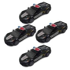 Kit 4x Brinquedo Carrinho Viatura Policial Preto - AP TOYS