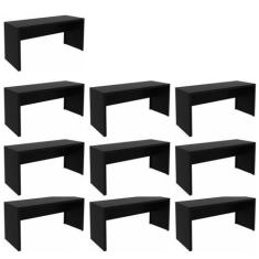 Conjunto 10 Escrivaninhas Me4109 163cm Preto - Espresso Móveis