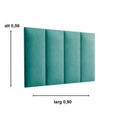 Cabeceira de Cama Box Milão 0,90 Suede Azul - Comprar Moveis Em Casa -