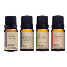 Kit Aromaterapia 4 Óleo Essencial Via Aroma 100% Puro
